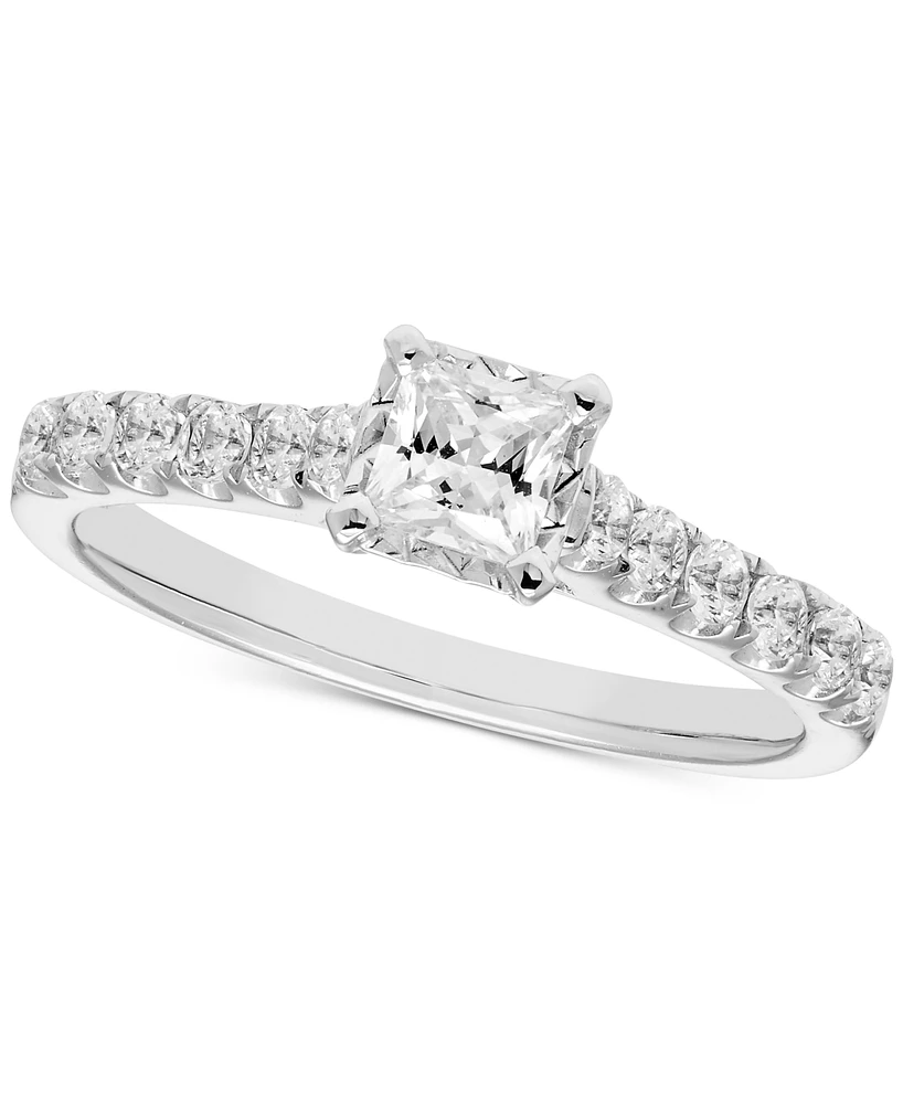 Diamond Princess-Cut Engagement Ring (5/8 ct. t.w.) in 14k White Gold