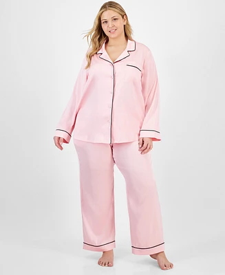 I.n.c. International Concepts Plus Satin Pajama Set, Created for Macy's