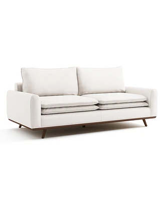 Furniture of America 83" Kasi Cotton Round Arm Sofa