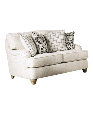 Furniture of America 65" Stacy 2-Seater Pleated Arm Loveseat