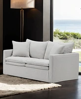 Furniture of America 68" Linen Maddy 2-Seater Narrow Track Arm Loveseat
