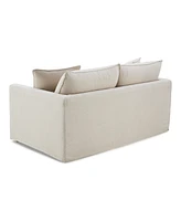 Furniture of America 68" Linen Maddy 2-Seater Narrow Track Arm Loveseat