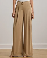 Lauren Ralph Plus Stretch Jersey Wide-Leg Pants