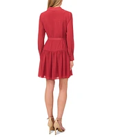 CeCe Women's Drop-Waist Pleated Shirtdress