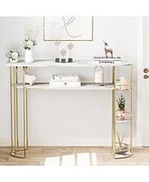 gaomon Console Table Gold Sofa Tables Narrow Entryway Table with Storage and Shelves