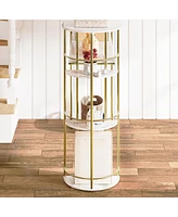 gaomon Console Table Gold Sofa Tables Narrow Entryway Table with Storage and Shelves