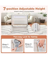 Costway 3-in-1 Portable Baby Bassinet Bedside Sleeper Cradle with Mattress& Storage Basket
