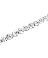 Diamond Halo Bracelet (2 ct. t.w.) in Sterling Silver, Exclusively at Macy's