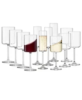 JoyJolt Claire Wine and Champagne Glasses, Set of 12