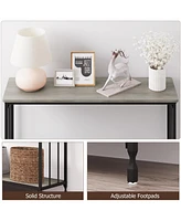 gaomon Console Table, Sofa Tables Narrow Entryway Table with Wood Shelf and Metal Frame