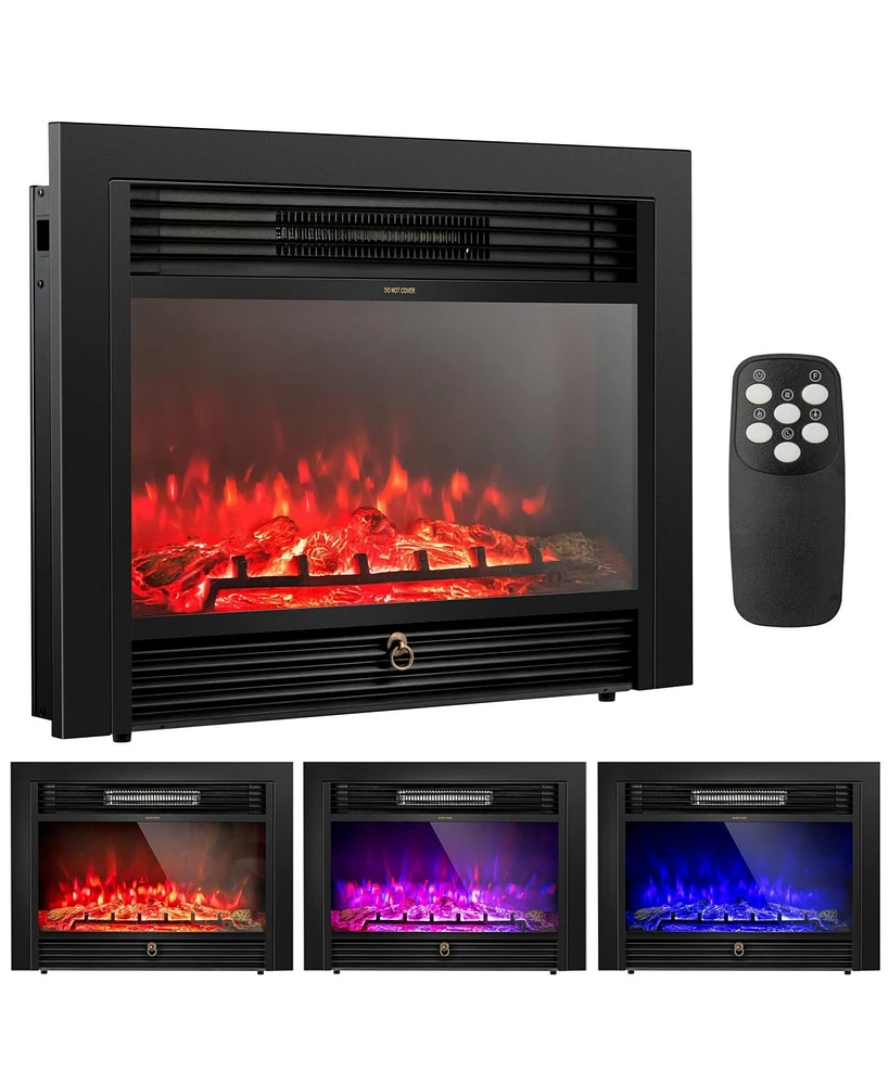 Sugift 28.5 Inch Electric Fireplace Recessed with 3 Flame Colors