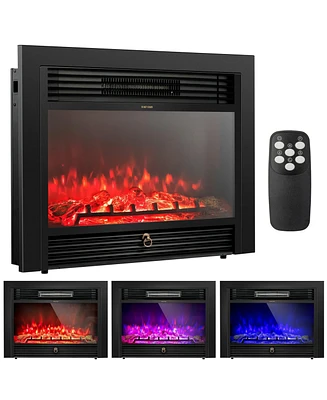 Sugift 28.5 Inch Electric Fireplace Recessed with 3 Flame Colors