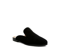 Rag & Co Ouzini Velvet Textured Slip On Mules