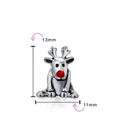 Bling Jewelry Caribou Elk Christmas Charm Bead Sterling Silver for Bracelets