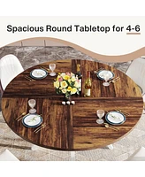 Tribesigns 47 Inch Round Dining Table, Modern Kitchen Table for 4, Small Dinner Table for Dining Room, Living Room