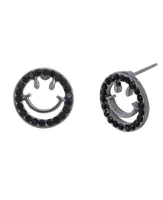 Steve Madden Faux Stone Smiley Stud Earrings