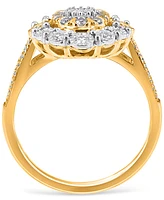 Diamond Halo Cluster Ring (1/4 ct. t.w.) in 14k Gold