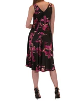 Robbie Bee Women's Chiffon Cowl-Neck Fit & Flare Dress