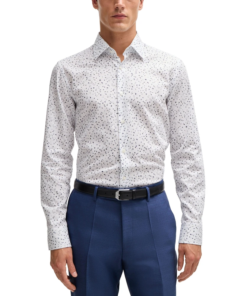 Boss by Hugo Men's Floral-Print Slim-Fit Shirt