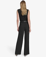 Halston Women's Belted Mid Rise Straight-Leg Pants