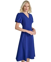 Dkny Women's Bubble-Sleeve Scuba-Crepe Midi Dress