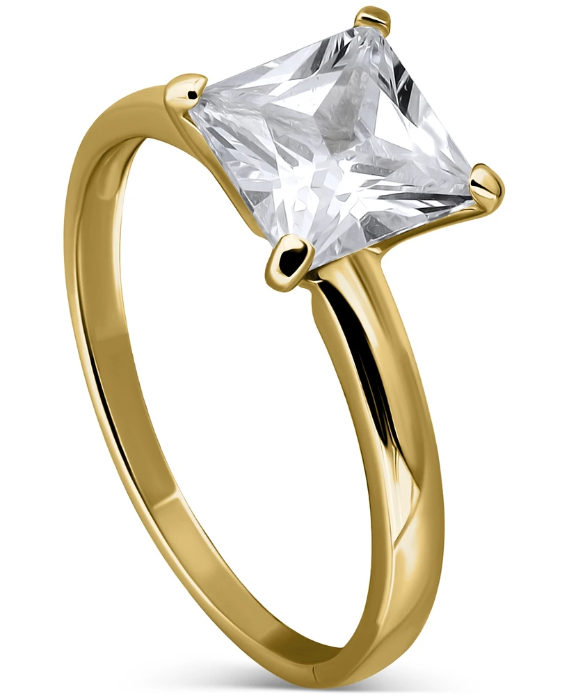 Giani Bernini Cubic Zirconia Solitaire Ring (2-5/8 ct. t.w.) in 18k Gold Over Sterling Silver, Exclusively at Macy's