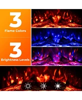 Sugift 23 Inch Electric Fireplace Insert Fireplace Heater with Adjustable Flame Color