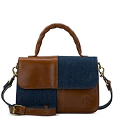 Patricia Nash Garnet Mini Leather and Denim Crossbody