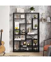 Tribesigns Black Bookshelf Bookcase 9-Tier Bookcase 5.9FT Tall Display Bookshelf Organizer with Open Storage Shelves Metal Frame Vintage Book Shelves