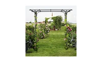 Slickblue Flat Top Iron Arch with 16mm Tubing for Courtyard Garden Entrance Decor