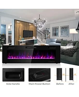 Sugift 60 Inch Ultra Thin Electric Fireplace with 2 Heat Settings