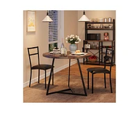 gaomon Round Dining Table Set for 2,Kitchen Chairs of 2, Small Room with 2 Upholstered Chairs, Dinette Place,Apar