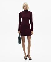 Mango Women's Short Turtleneck Knitted Dress