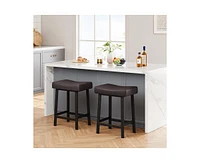 gaomon Counter Height Bar Stools Set of 2, 24 Inch Barstools for Kitchen Island Counter, Upholstered Padded Barstools with Curved Surface