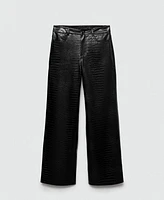 Mango Women's Straight Snakeskin-Effect Pants