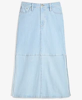 On 34th Women's Split-Seam Denim Midi Skirt, Exclusively at Macy's