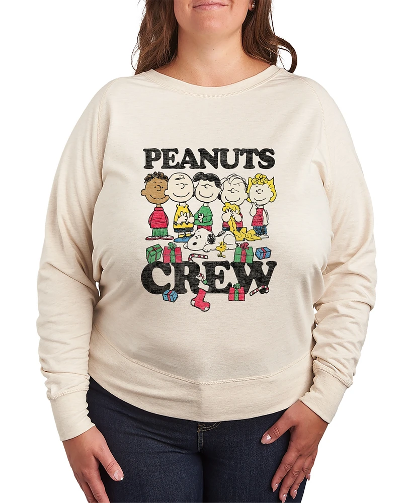 Hybrid Apparel Plus Peanuts Crew Graphic Pullover Top