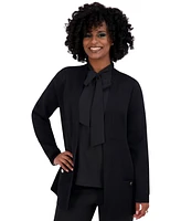 Kasper Women's Open-Front Long-Sleeve Cardigan