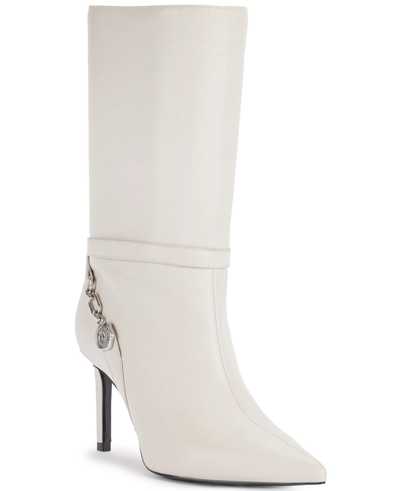 Karl Lagerfeld Paris Women's Sharina Heeled Slouched Booties