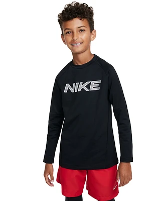 Nike Big Boys Pro Warm Dri-fit Long-Sleeve Training Top