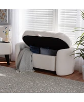 bali & pari Baxton Studio Oakes Modern and Contemporary Ivory Boucle Upholstered Storage Bench