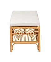 bali & pari Materra Modern bohemian Natural Brown Rattan Bench
