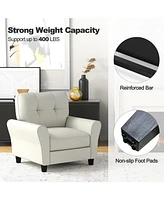 Gouun Modern Upholstered Accent Chair with Rubber Wood Legs