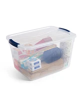 Rubbermaid Cleverstore 30 Quart Plastic Storage Tote Container w/ Lid (12 Pack)