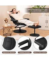 Gouun Swivel Lounge Chair Recliner with Ottoman