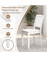 Gouun Wood Dining Chair Set of 2 Armless Kitchen Chairs with Rubber Wood Legs