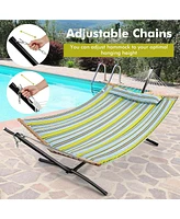 Gouun Patio Hammock Foldable Portable Swing Chair Bed with Detachable Pillow