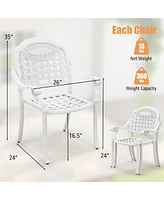 Gouun Cast Aluminum Patio Chairs Set of 2 with Armrests