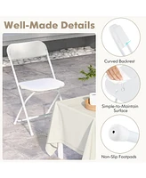 Gouun 4 Pack Metal Folding Chairs with Plastic Seat and Back