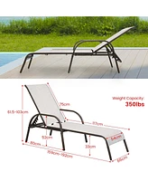 Gouun Adjustable Patio Chaise Folding Lounge Chair with Backrest